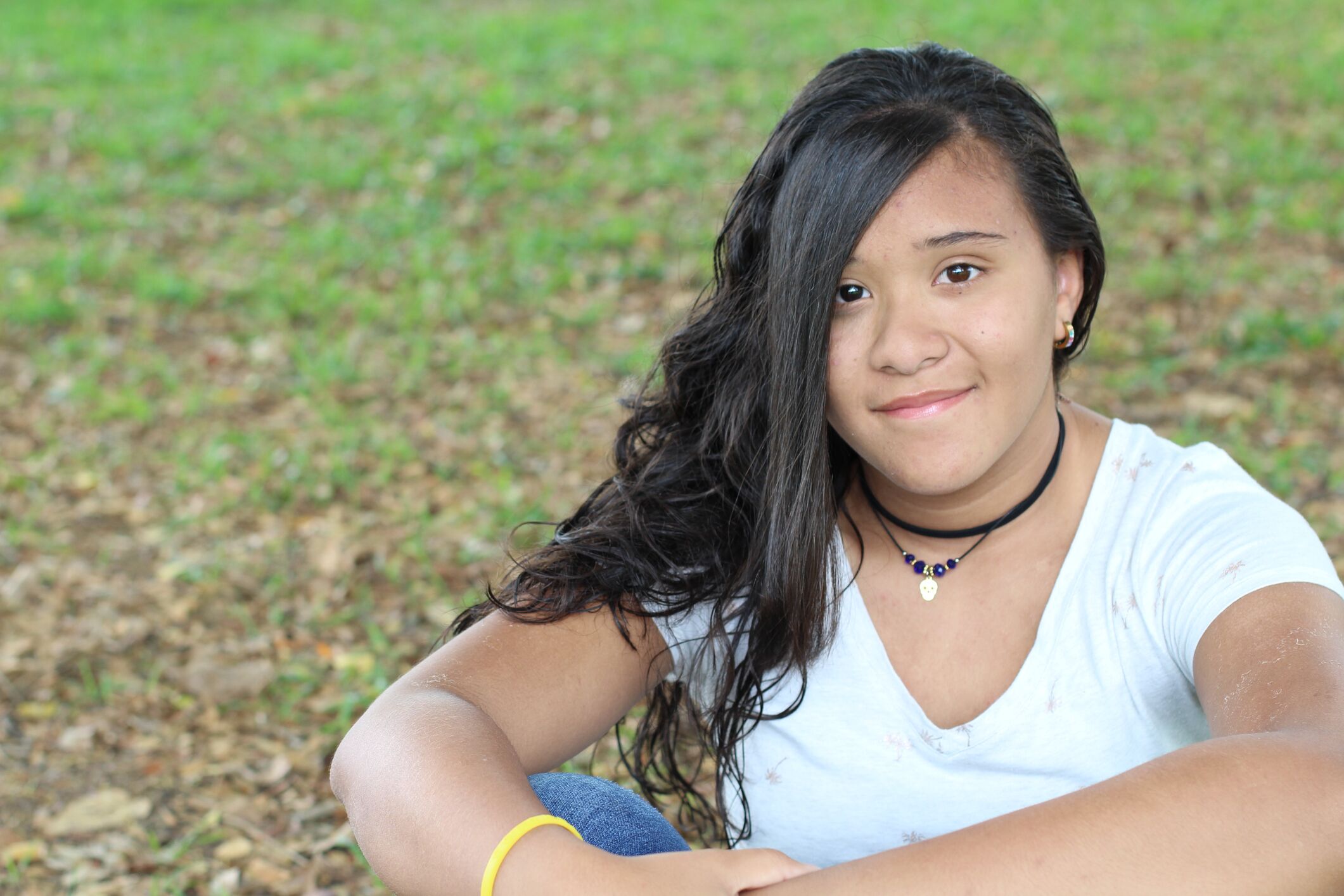 Teenage girl smiling at camera