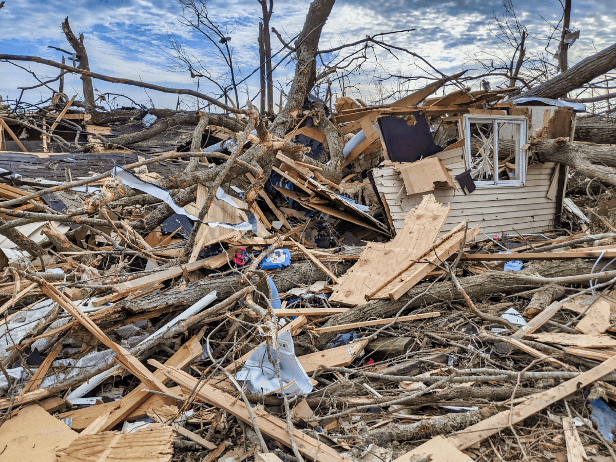 Casa destruida por un tornado