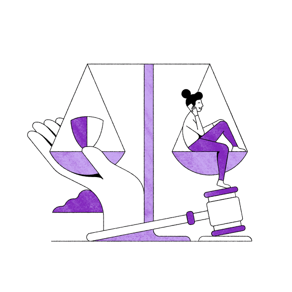 Illustration of the U.S. legal Scales of Justice.