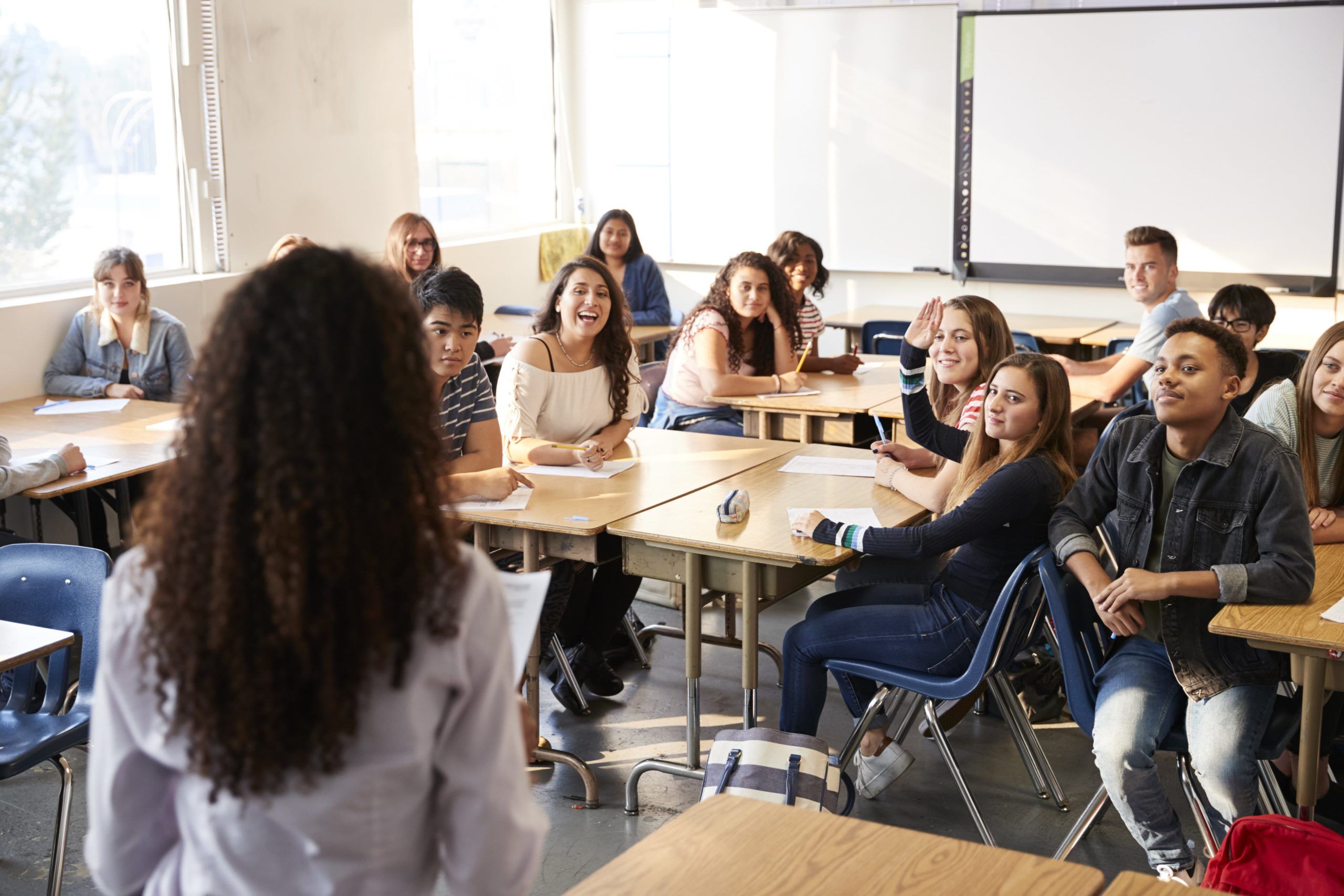 Profesor líder de la clase de la escuela