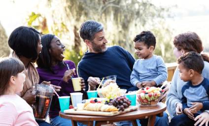 Blended family picnic