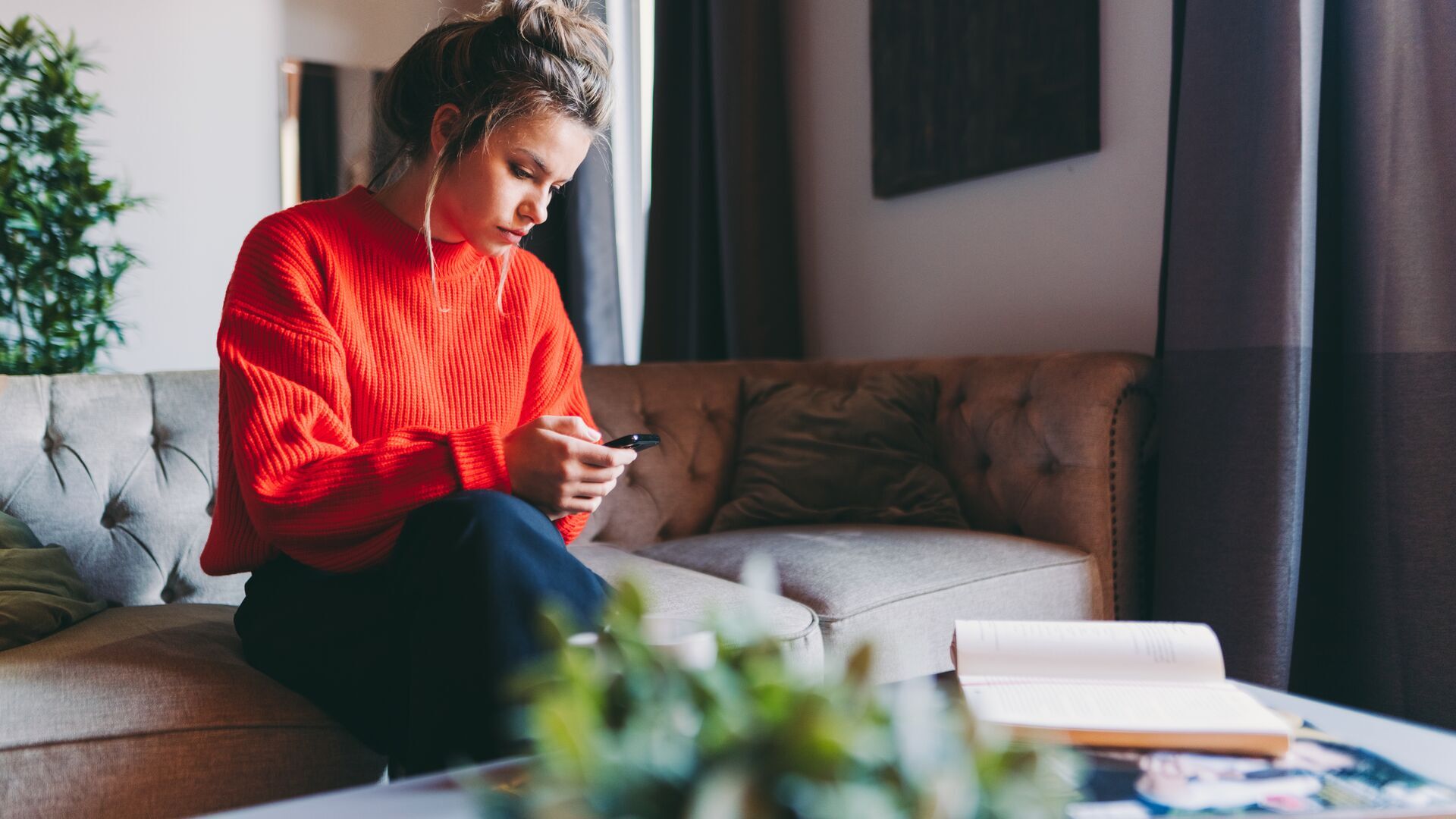 Woman using mobile phone