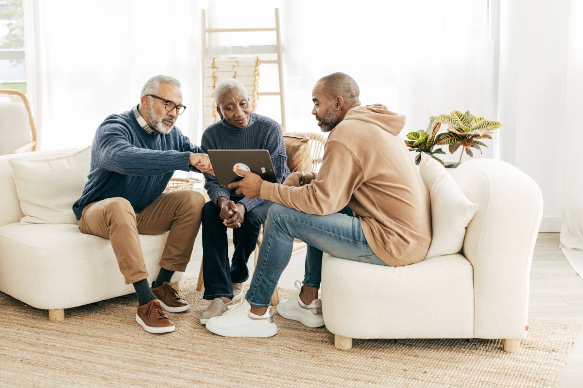 Adult son discussing Will and Living Trust with his parents.