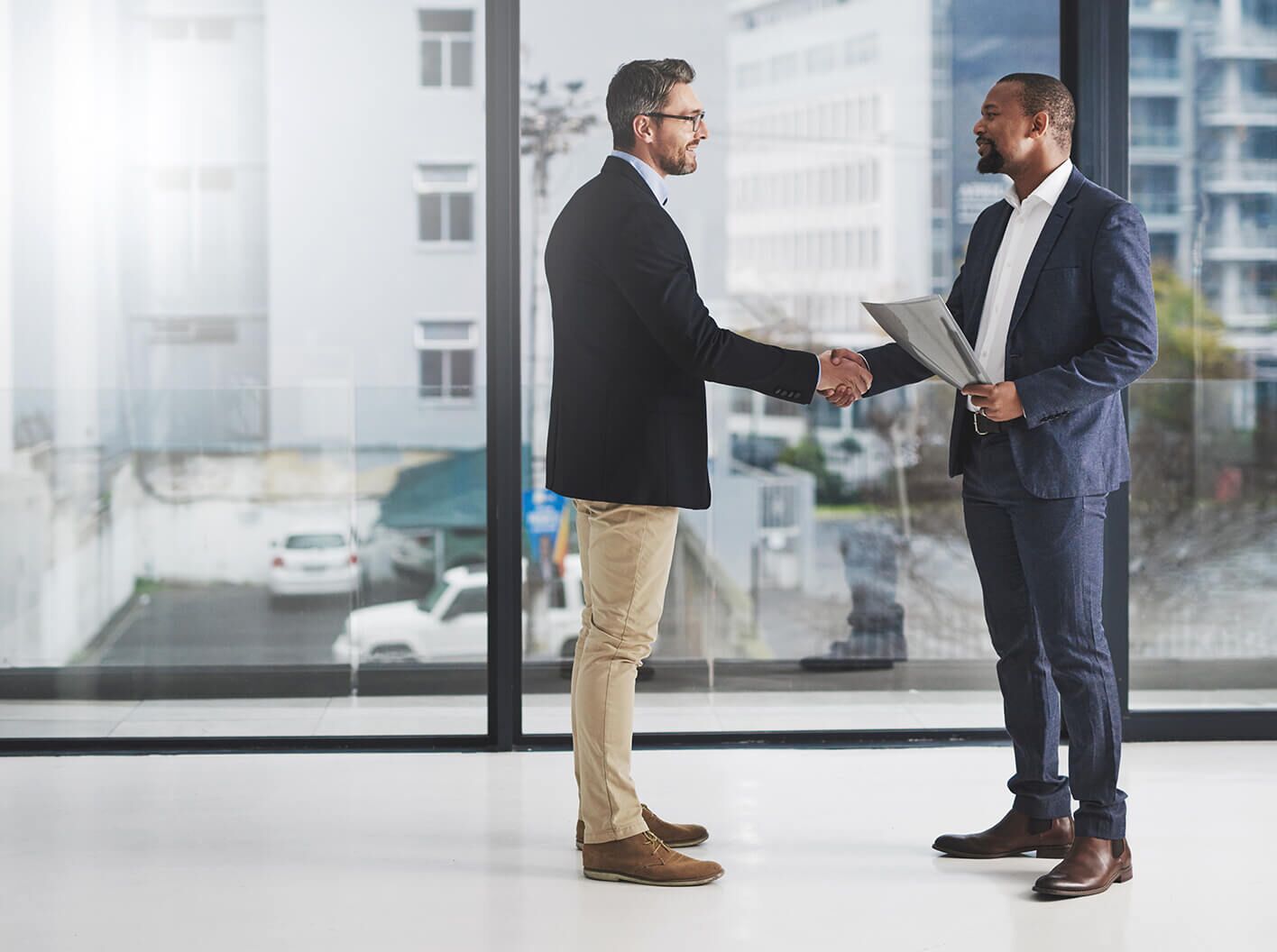 Businessman talking to a lawyer