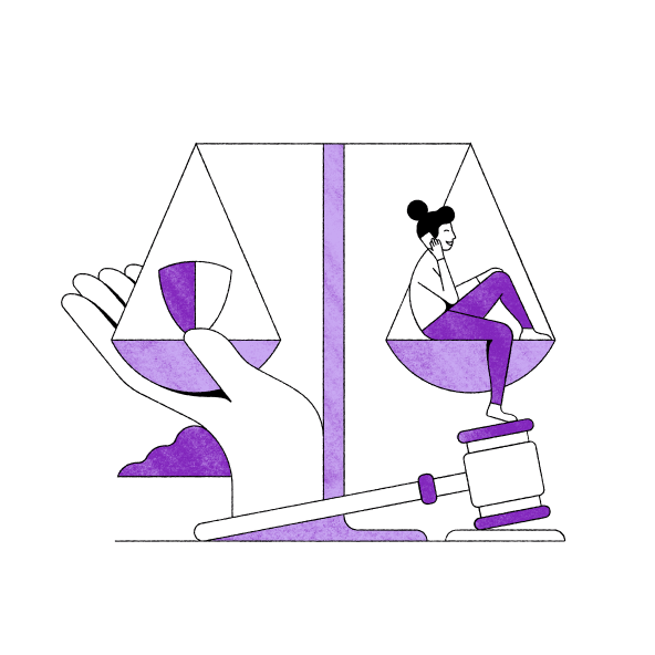 Illustration of the legal Scales of Justice.
